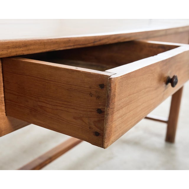 Country French Provincial Fruitwood Farmhouse Trestle Dining Table For Sale In Sacramento - Image 6 of 12