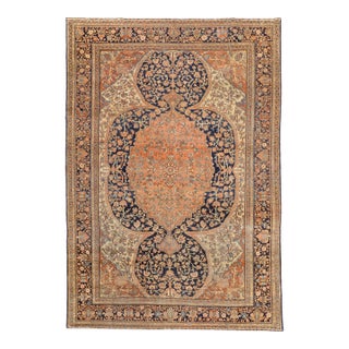Antique Persian Farahan Sarouk Rug 9’4" X 12’1" For Sale