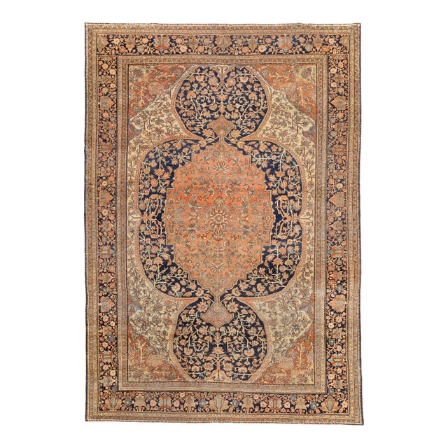 Antique Persian Farahan Sarouk Rug 9’4" X 12’1" For Sale