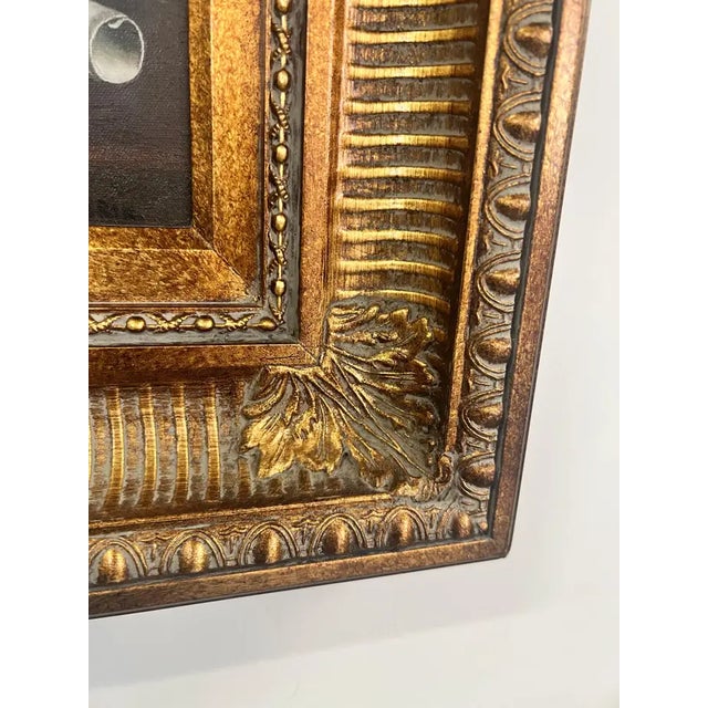 Brown Still Life Violin & Sheet Music Oil on Canvas Signed Hessler, Framed 1900's For Sale - Image 8 of 11