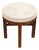 Art Deco Upholstered Walnut Veneer Stool, Former Czechoslovakia, 1930s For Sale