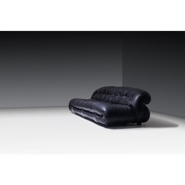 Black Soriana 3-Seater Sofa by Afra and Tobia Scarpa for Cassina, 1980s For Sale - Image 8 of 8