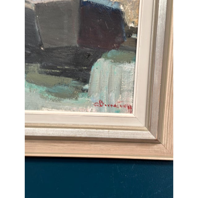 Carl Berndtsson, Fishing Boats in the Harbour, 1950s, Oil on Canvas, Framed For Sale - Image 6 of 11