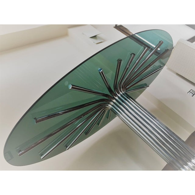 Metal 1950s Italian Fume' Glass Top Dining Table in the Manner Gastone Rinaldi For Sale - Image 7 of 18