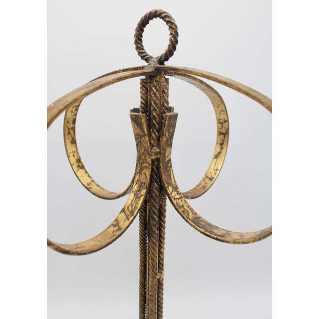 Gold Mid Century Italian Golden Gilt Metal Hand Towel Rack For Sale - Image 8 of 9