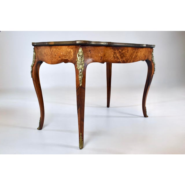 Early 20th Century French Louis XV Style Rosewood Marquetry Writing Table/Desk For Sale - Image 11 of 18