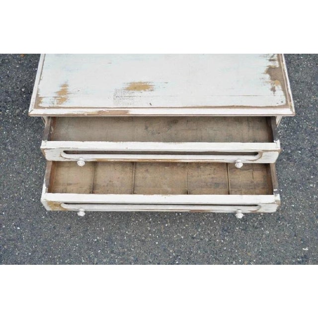 Antique French Country Distress Painted Sewing Thread Spool Chest Cabinet For Sale In Philadelphia - Image 6 of 12