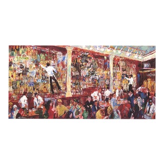 Leroy Neiman f.x. McRory's Whiskey Bar-Seattle 22" X 38" Poster 1980 Expressionism Multicolor Bar, Crowded For Sale