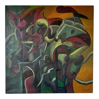 1997 John Angee " Your Presence " Oil on Canvas Painting For Sale