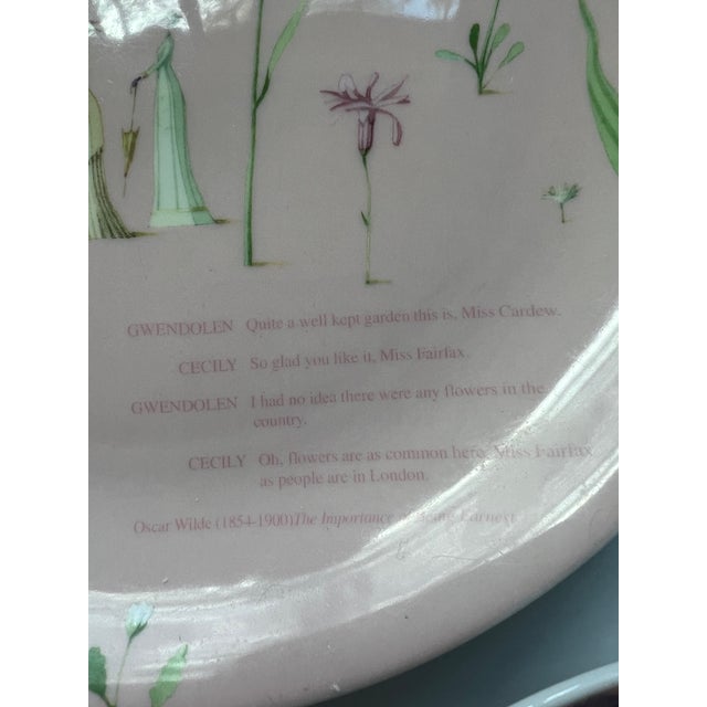 English Portmeirion - Laura Stoddard " Up the Garden Path" 9" Plates For Sale - Image 3 of 5