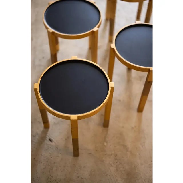 Alabama Sawyer Small Matte Black, Gold Leaf and Wood Side Table Waverly by Alabama Sawyer For Sale - Image 4 of 7