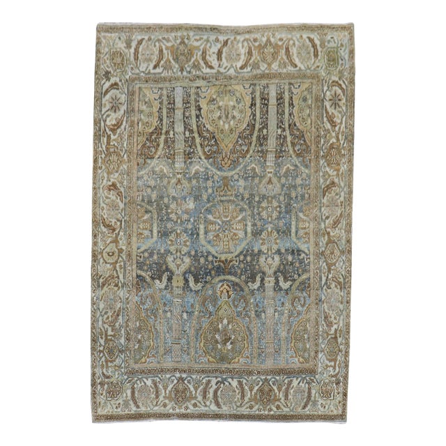 Captivating Antique Persian Senneh Rug - 4'2" x 5'10" For Sale
