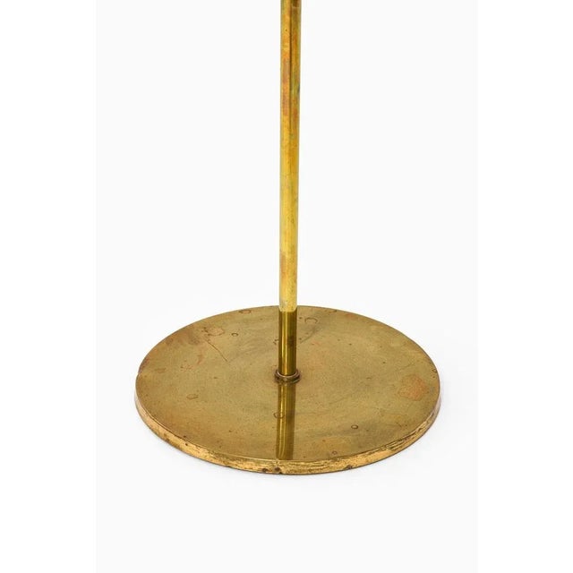 1950s Floor Lamp in Brass with Original Yellow Lamp Shade, 1950s For Sale - Image 5 of 13