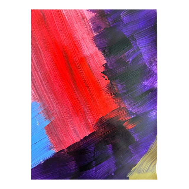 Abstract Acrylic Painting by Erik Sulander on Paper For Sale