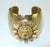 Art Deco Gerard Yosca Gold Plate & Rhinestone Cuff Bracelet With Lion Motif For Sale - Image 3 of 12
