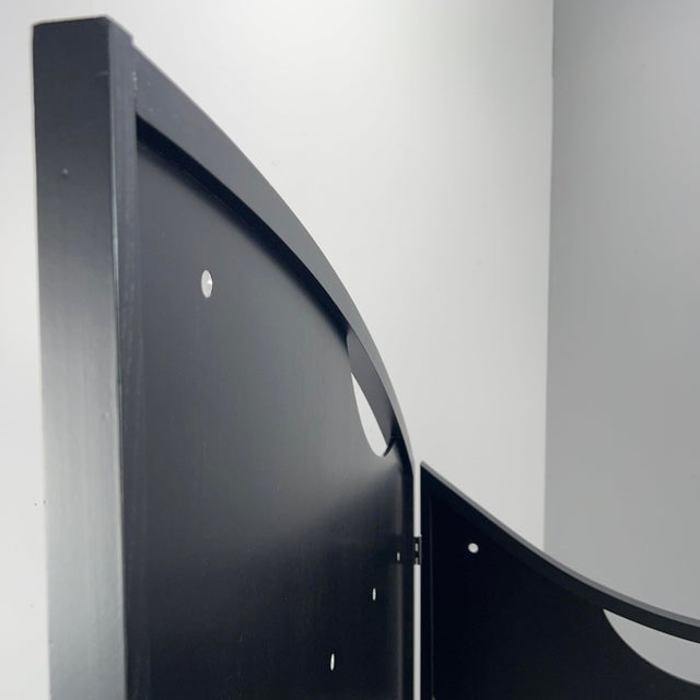 Postmodern Black Atlantic Folding Screen or Room Divider by Eric Raffy, France, 1987 For Sale - Image 6 of 8