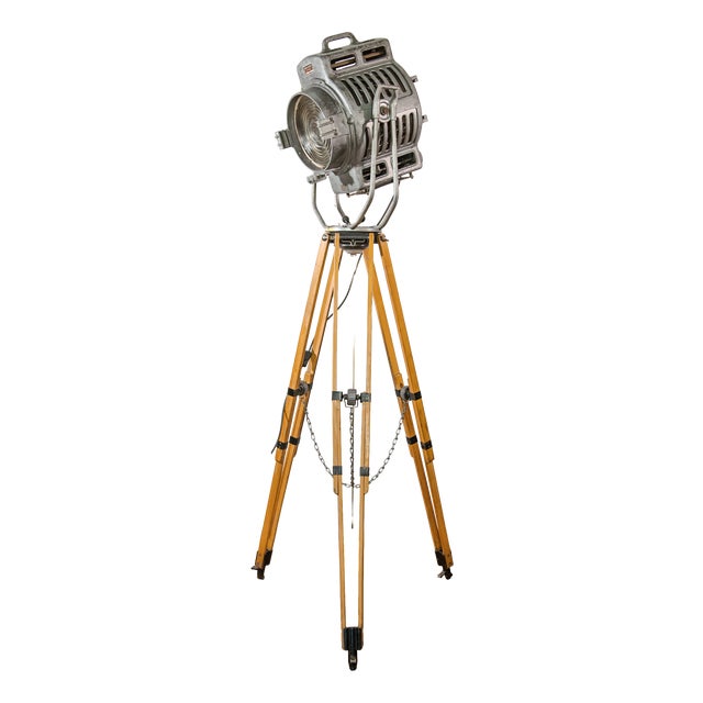 Grey 2KW Fresnel Spotlight Floor Lamp with Tripod from Arri, Germany, 1950s For Sale