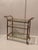 Regency Style 3 Tier Brass & Glass Mid Century Modern Bar Cart For Sale - Image 10 of 12