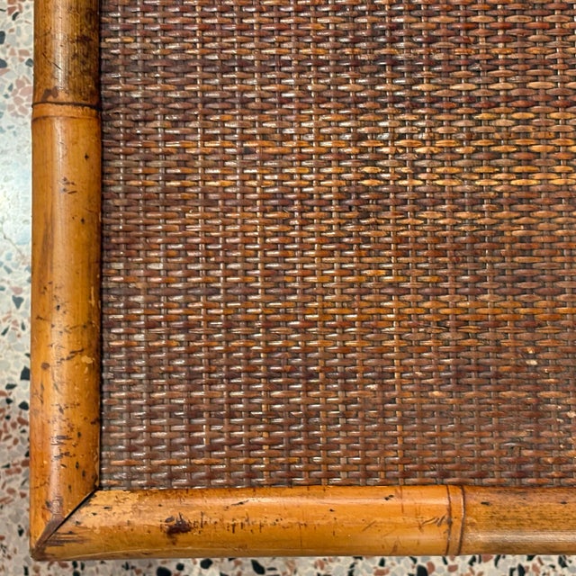 Vintage Chinoiserie Bamboo Side Table For Sale - Image 10 of 11