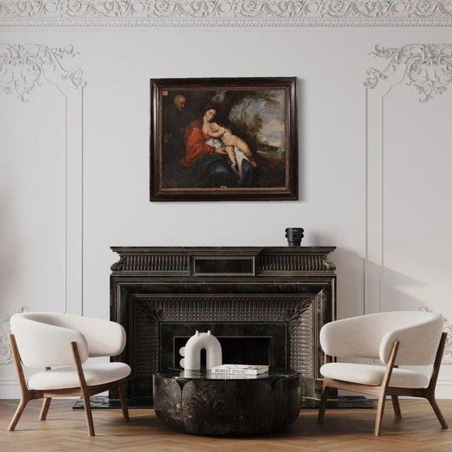 Flemish Artist, Rest on the Flight Into Egypt, 1660, Oil on Canvas For Sale - Image 13 of 15
