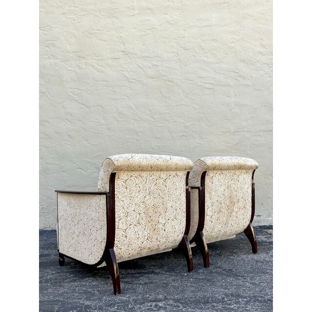 Vintage Custom Geoffrey Bradfield Deco Devore Lounge Chairs - a Pair For Sale - Image 9 of 12