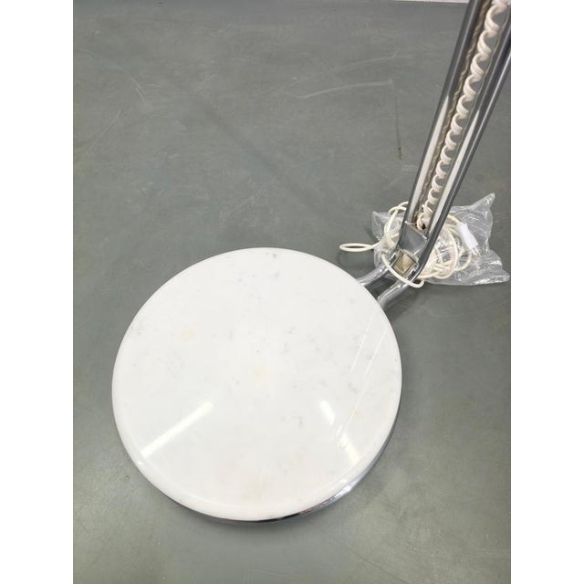 Glass Italian Chrome Floor Lamp with Glass Globe, 1970s For Sale - Image 7 of 14
