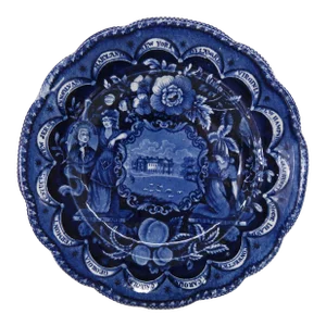 Historical Blue Staffordshire States Pattern Plate