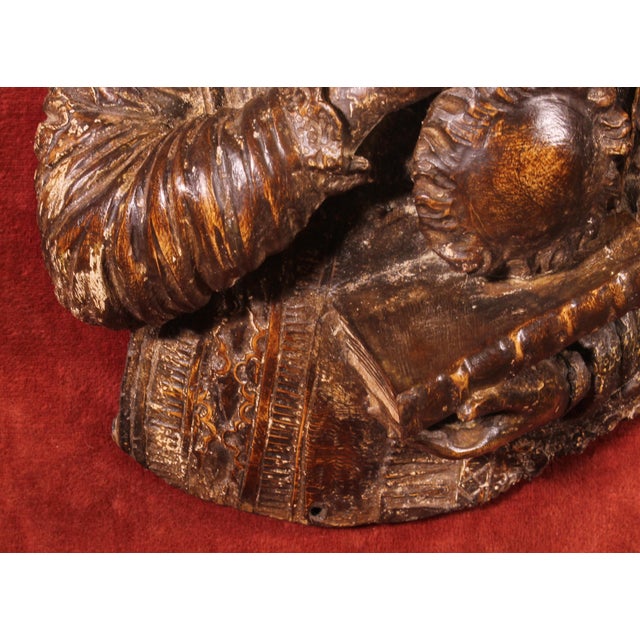 Wood Renaissance Saint Bartholomew in Walnut, 1600s For Sale - Image 7 of 15