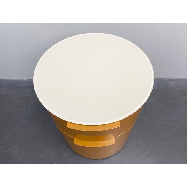 Gold Conga Round Bedside Tables by Thomas Althaus for Schönbuch, Germany, 2010s, Set of 2 For Sale - Image 8 of 9