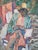 A large swedish mcm original oil painting on canvas by edward nordin, dated 1948. The work depicts a sophisticated woman...