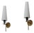 Large Vintage Italian Brass and Opaline Glass Wall Lights, 1950s, Set of 2 For Sale