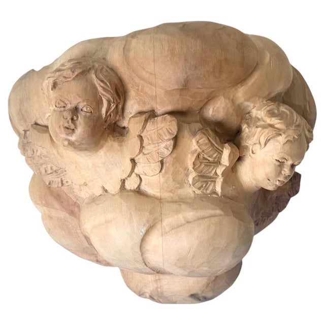 Baroque Linden Wood Angel Wall Shelf, 1980 For Sale - Image 12 of 12