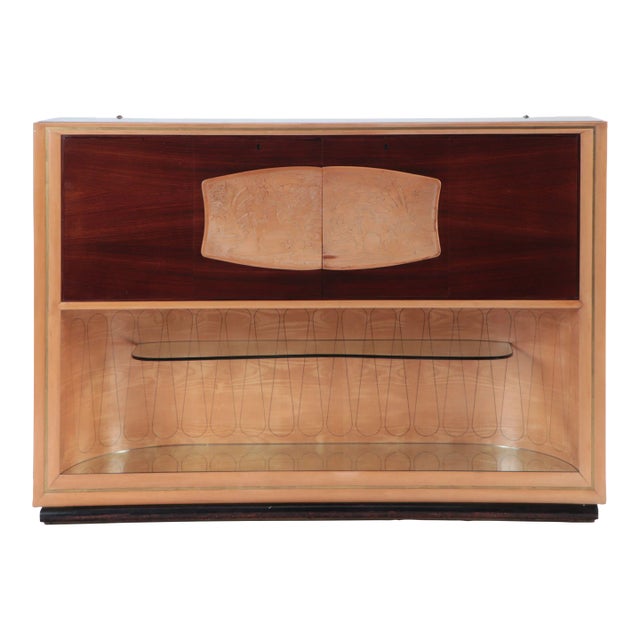 1950s Vittorio Dassi Italian Custom Ordered Bar Cabinet For Sale