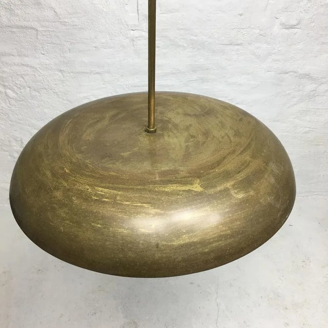 Mid-Century Modern Large Pendant Lamp with Glass Shade, Italy, 1950s For Sale - Image 3 of 10