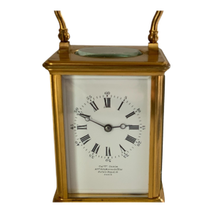 Antique Charles Oudin French Brass Gorge-Cased Timepiece Carriage Clock Paris C1860–1870