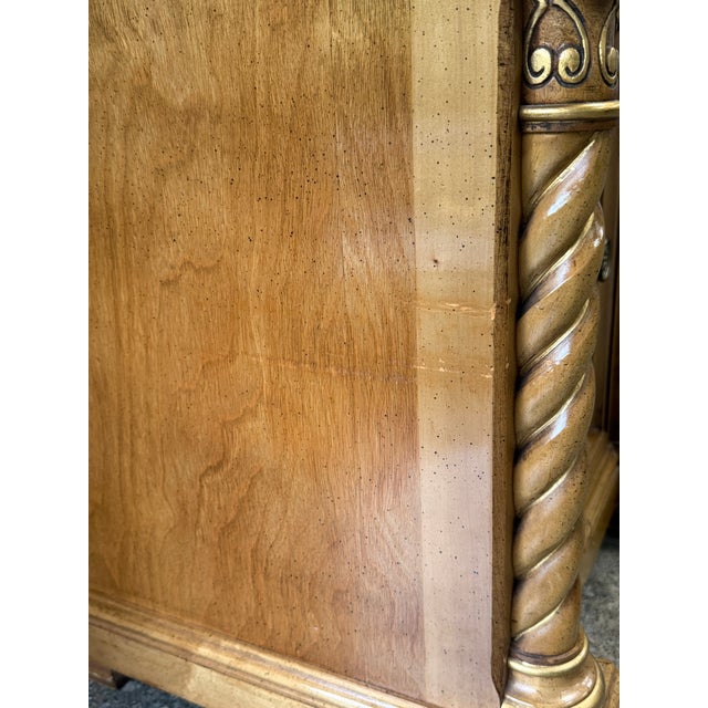 Late 20th Century Neoclassical Low Credenza With Marble Top For Sale - Image 9 of 10