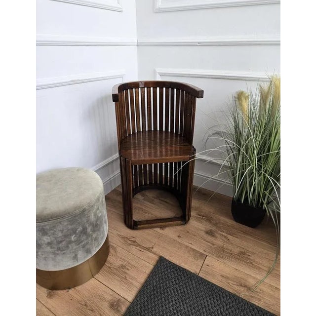 Brown Mid-Century Modern Italian Barrel Walnut Side Lounge Chair, 1960s For Sale - Image 8 of 9