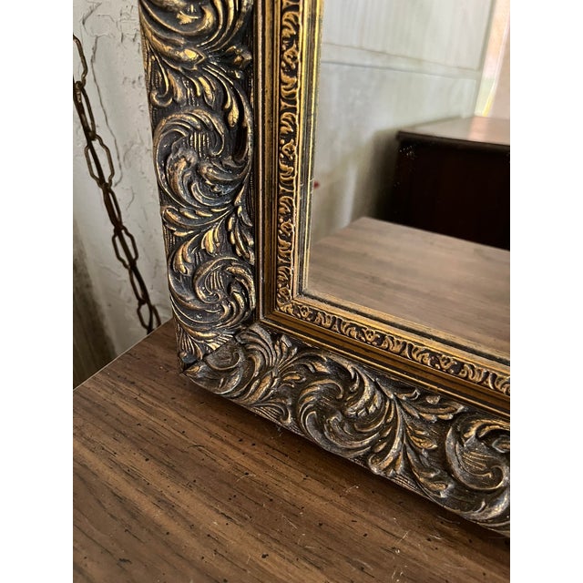 Mid 20th Century Large Baroque-Style Carved Gilt Wood Mirror — Dense Acanthus Scrollwork Frame For Sale - Image 4 of 9