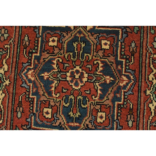Heriz Runner 2’7” X 21’10” Rust Wool Tribal Hand-Knotted Oriental Rug For Sale - Image 4 of 12
