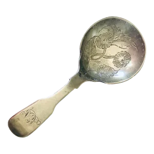 Early 20th Century English Silver Tea Monogrammed Measure Spoon