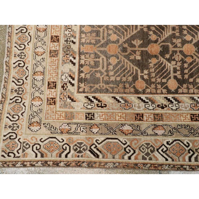 Beige Early 20th Century Handmade East Turkestan Khotan Gallery Carpet For Sale - Image 8 of 10