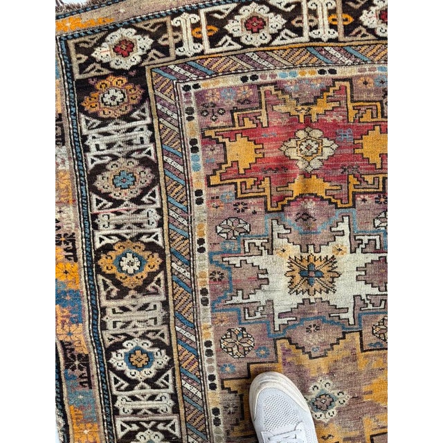 Antique Caucasian Chi-Chi or Kuba with Outrageous Color Palette & Workmanship Rug 3.6 x 4.6 For Sale In Milwaukee - Image 6 of 7