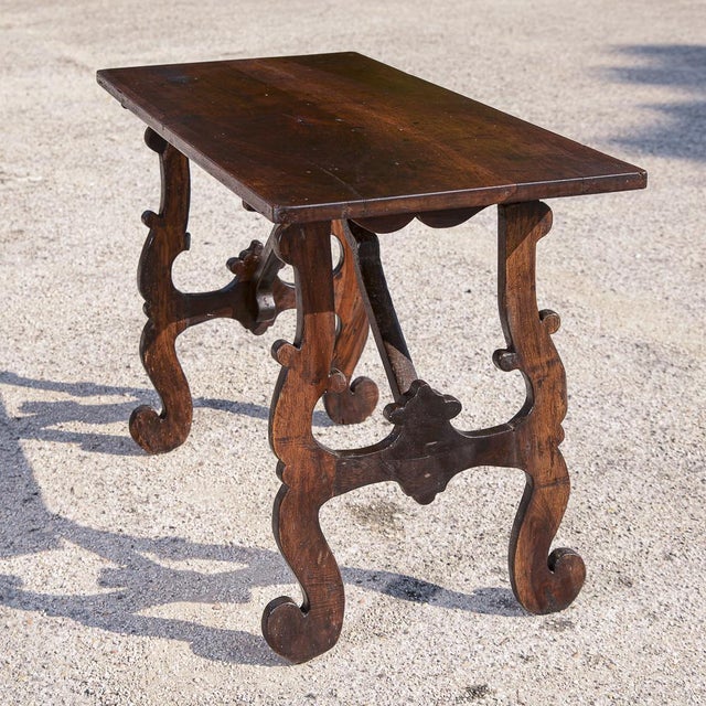 Goat-Shaped Side Table with Lyre-Shaped Feet in Solid Walnut For Sale - Image 3 of 18