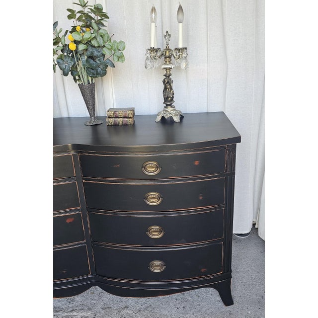 Vintage Black Dresser, Drexel, 1950's For Sale - Image 11 of 16
