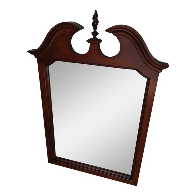 Pennsylvania House Solid Cherry Chippendale Style Flame Finial Mirror