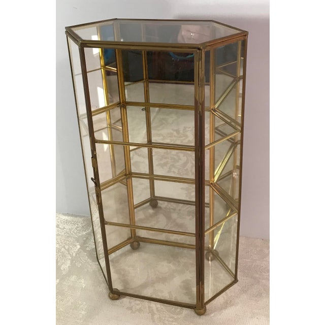 MidCentury Modern Glass & Brass Mirrored Display Case Chairish