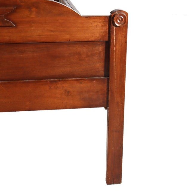 Antique Eastlake Chip Carved Walnut Full Size Bed C1900 For Sale - Image 6 of 17