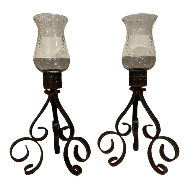 Pair of Vintage Jan Barboglio Candle Holders For Sale