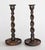 Brown Antique English Barley Twist Oak Candlesticks - A Pair For Sale - Image 8 of 8