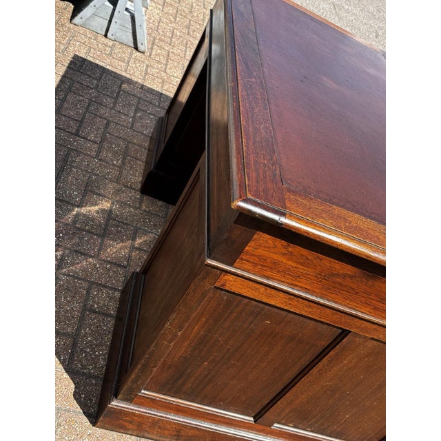 Edwardian Oak Twin Pedestal Desk For Sale - Image 10 of 11